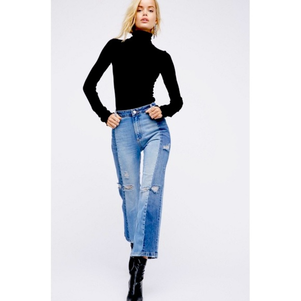 NWT Free People Two Toned Distressed Jeans
